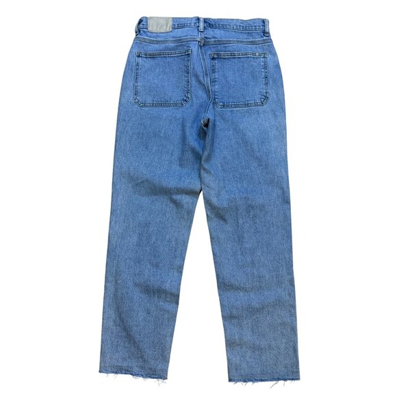 Everlane Organic Cotton Denim Utility Cheeky Jean Size 27 Blue Straight-Leg Raw - Picture 2 of 7